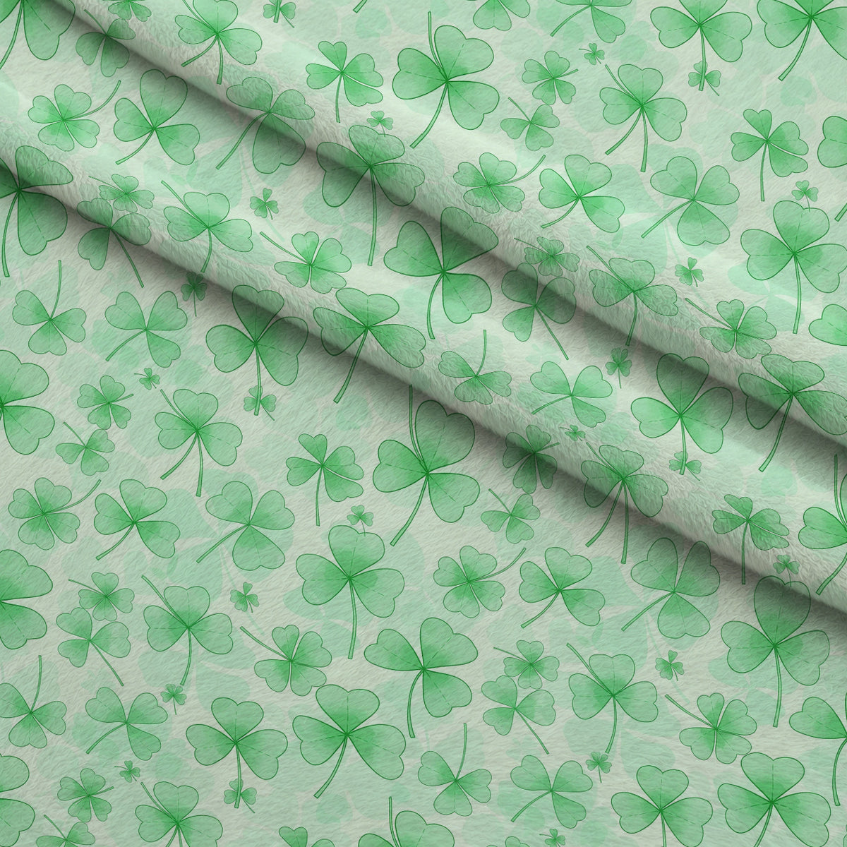 Alcohol Ink Shamrock Pattern 20 Minky Fabric — plush minky folded close-up preview (mv-minky-v1:lying)