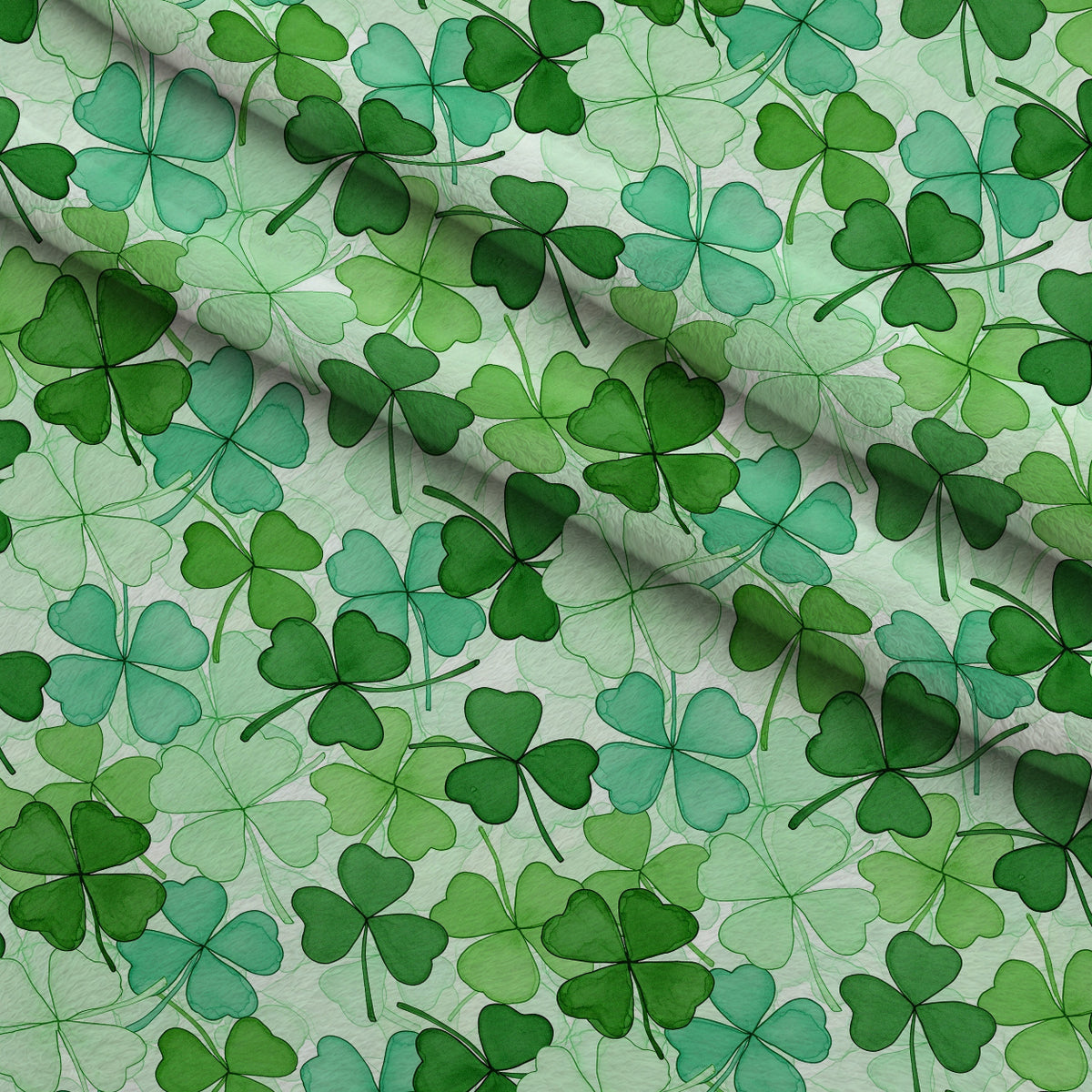 Alcohol Ink Shamrock Pattern 23 Minky Fabric — plush minky folded close-up preview (mv-minky-v1:lying)