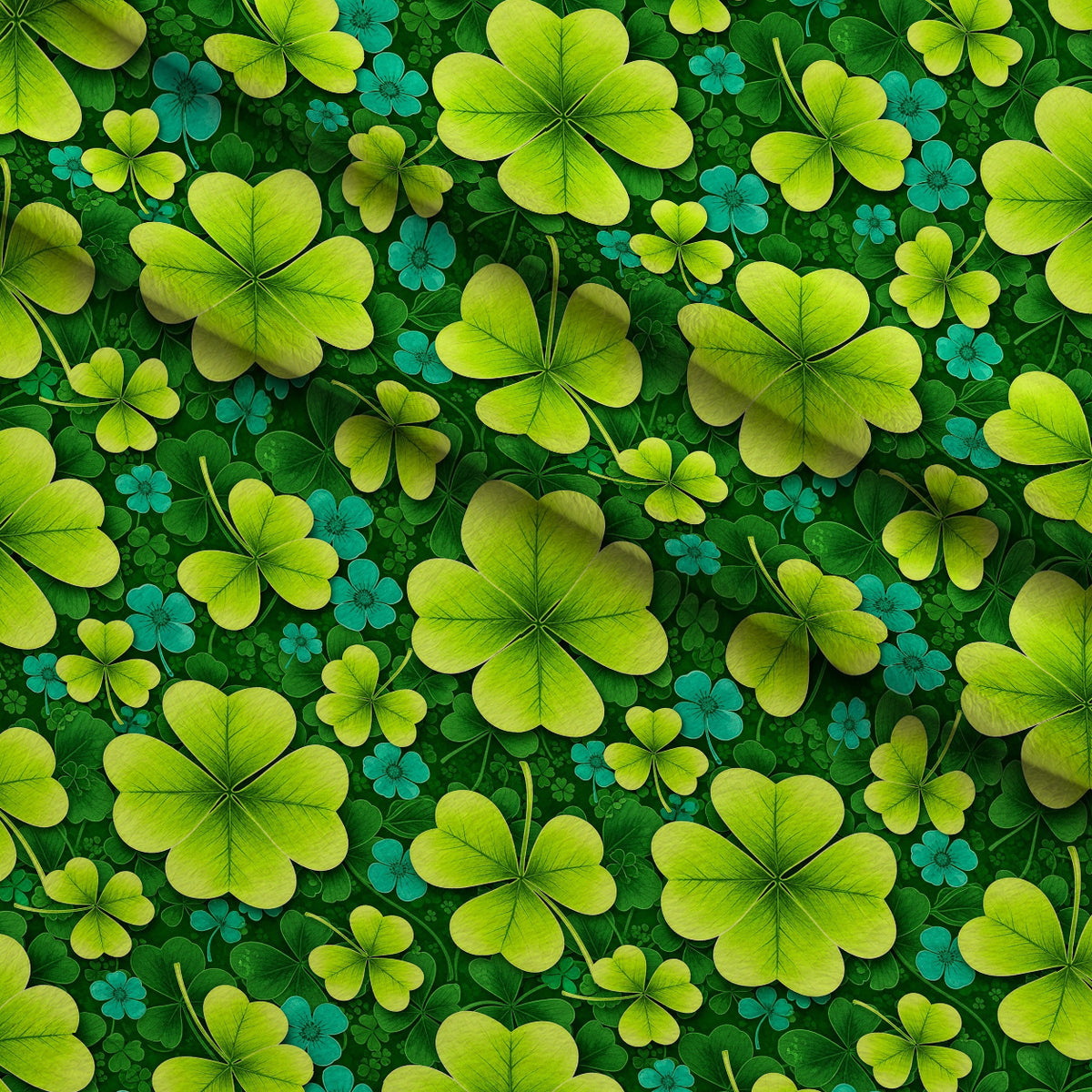 Alcohol Ink Shamrock Pattern 24 Minky Fabric — plush minky folded close-up preview (mv-minky-v1:lying)