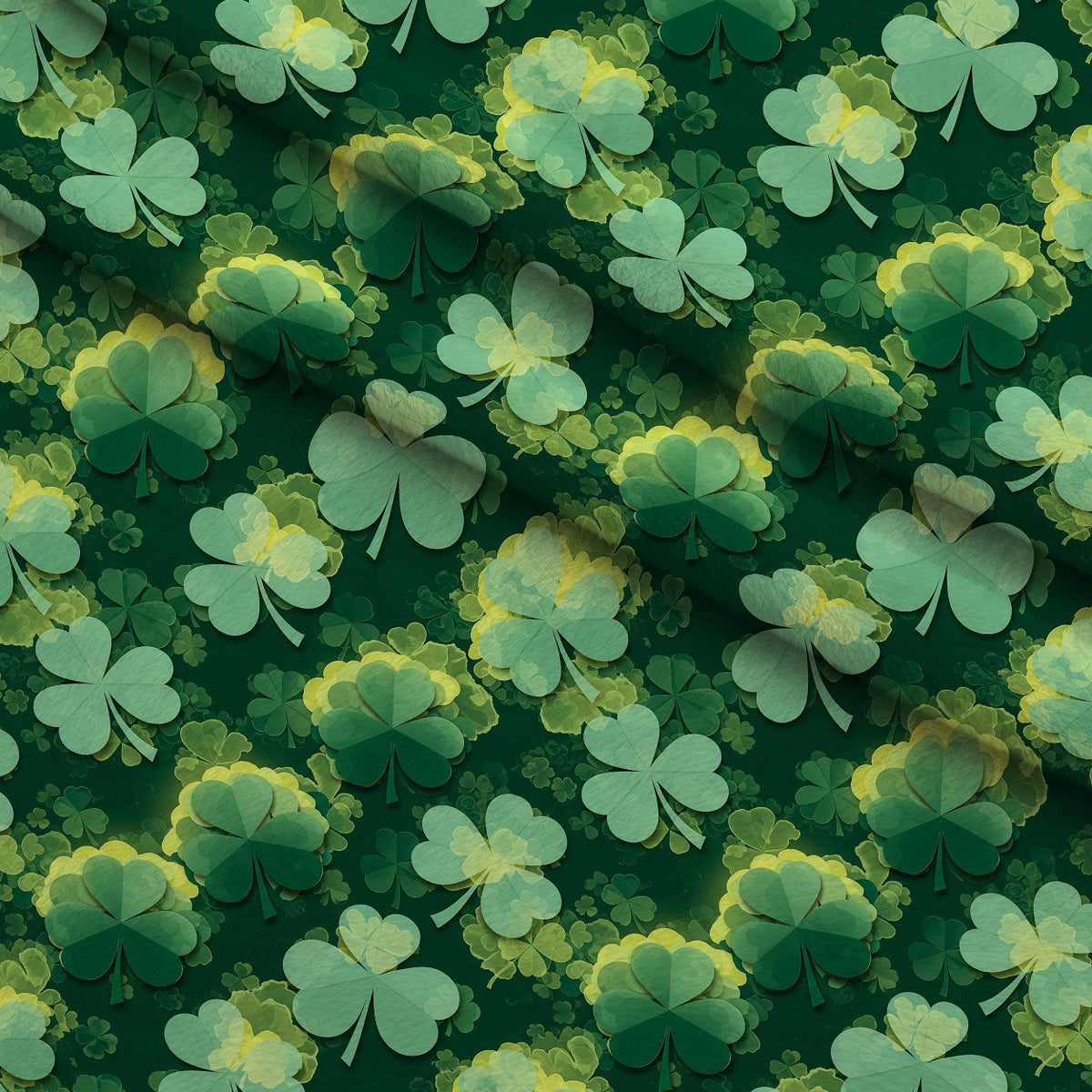 Alcohol Ink Shamrock Pattern 27 Minky Fabric — plush minky folded close-up preview (mv-minky-v1:lying)