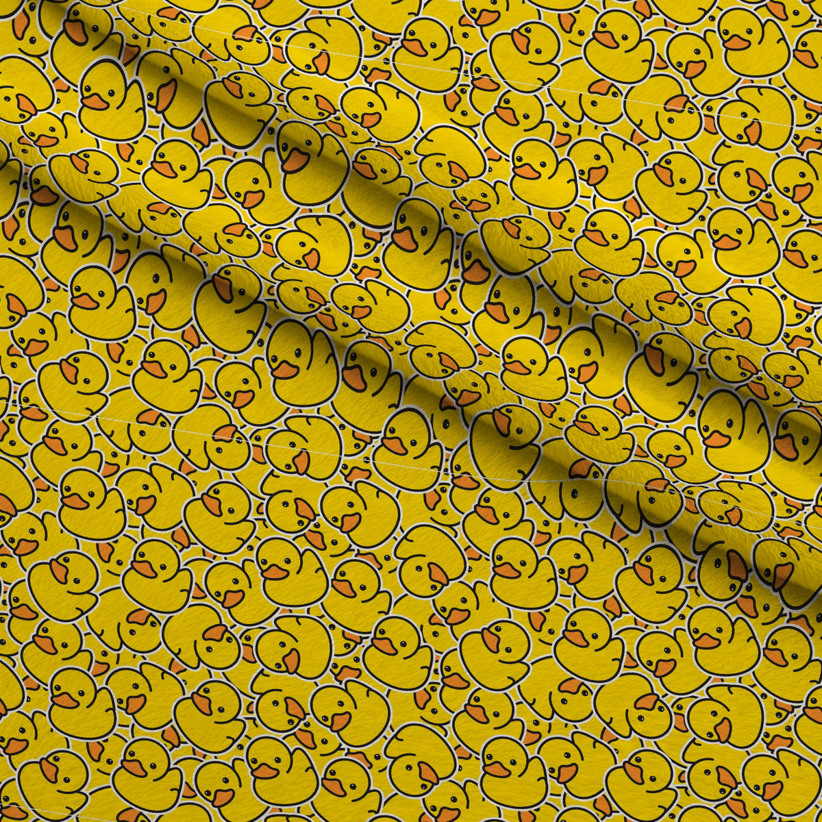 Allover Rubber Ducks Minky Fabric — plush minky folded close-up preview (mv-minky-v1:lying)