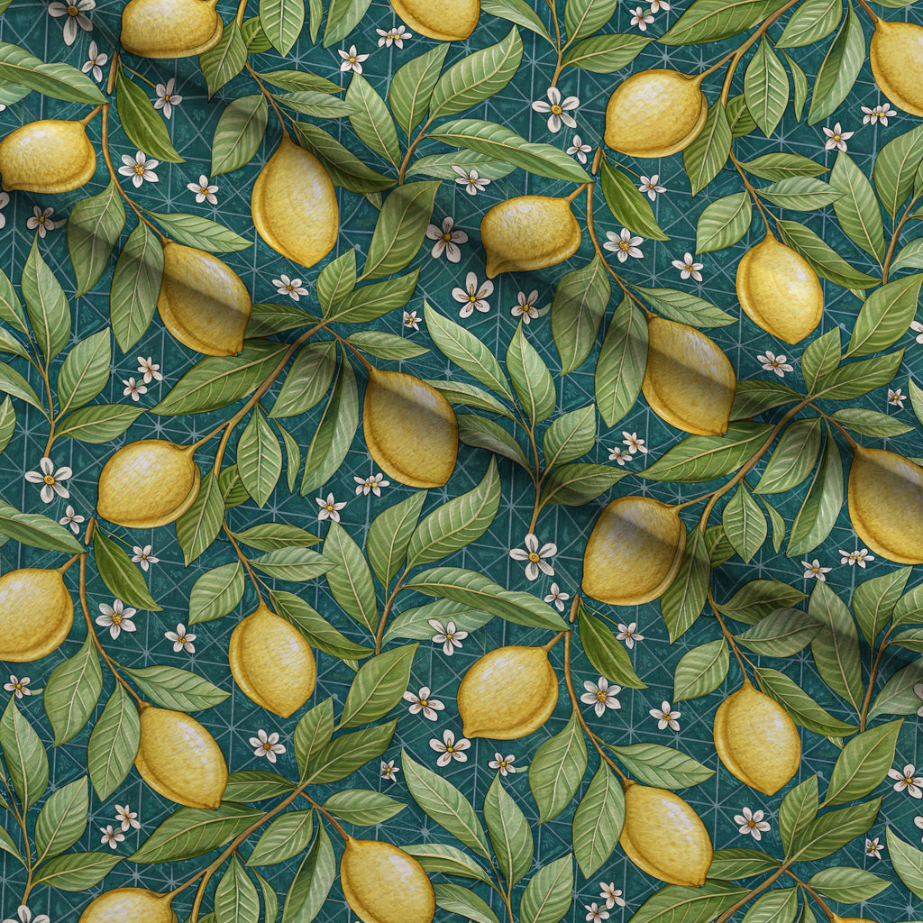 Amalfi Citrus Pattern 1 Minky Fabric — plush minky folded close-up preview (mv-minky-v1:lying)