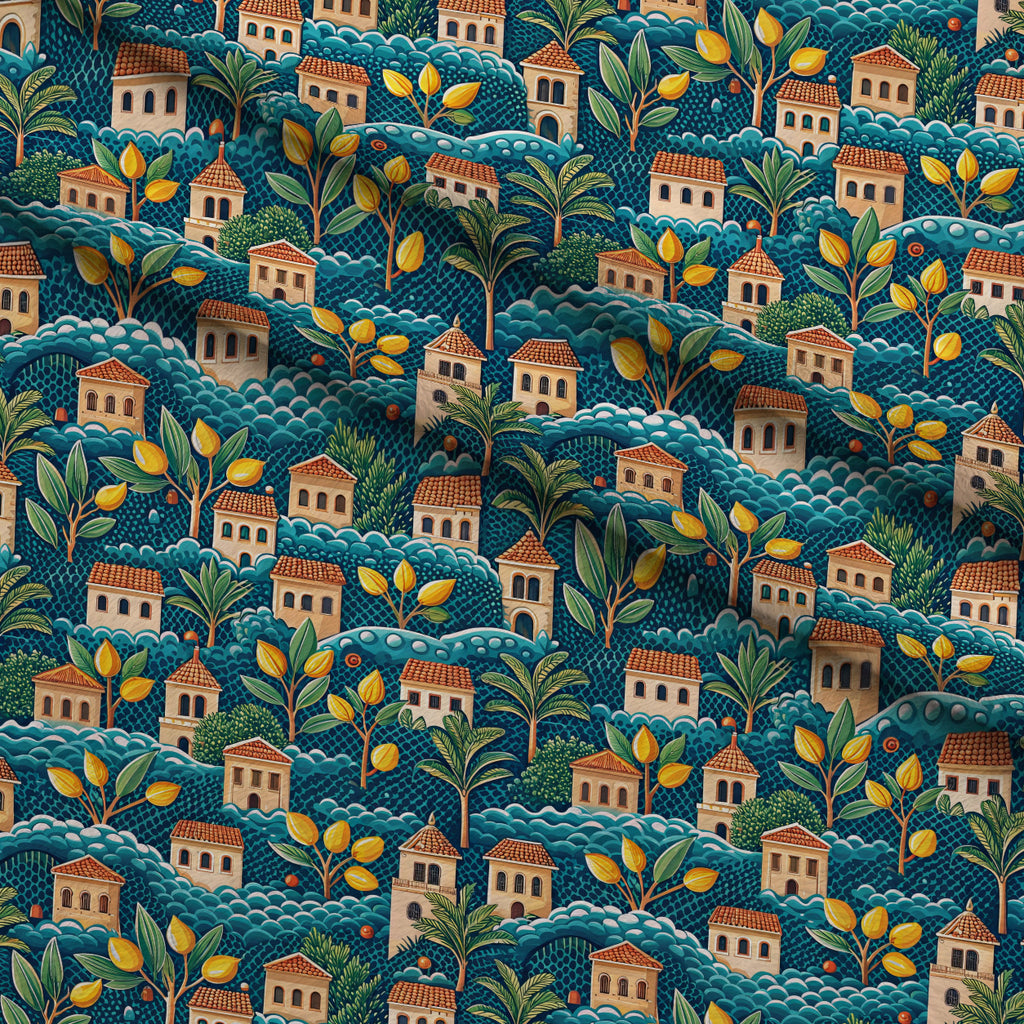 Amalfi Citrus Pattern 10 Minky Fabric — plush minky folded close-up preview (mv-minky-v1:lying)