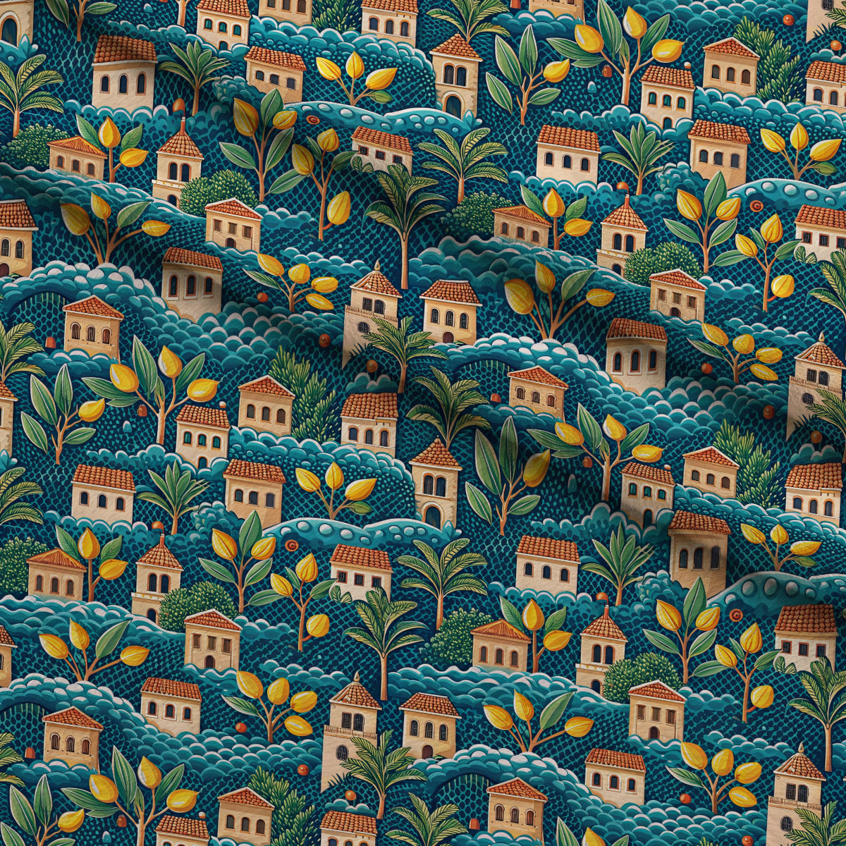 Amalfi Citrus Pattern 10 Minky Fabric — plush minky folded close-up preview (mv-minky-v1:lying)