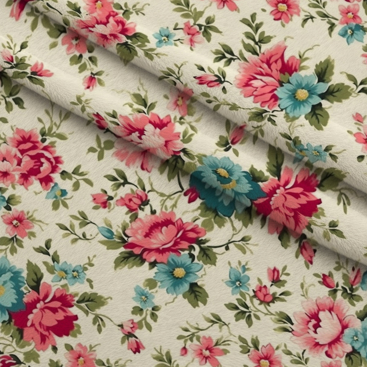 Antique Bouquet Pattern 16 Minky Fabric — plush minky folded close-up preview (mv-minky-v1:lying)