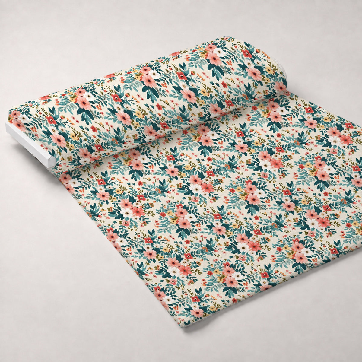 Antique Bouquet Pattern 3 Minky Fabric — plush minky unrolled bolt preview (mv-minky-v1:bolt)