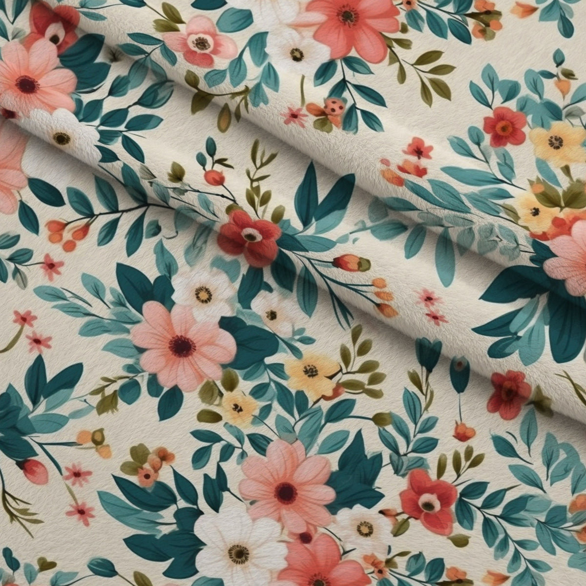 Antique Bouquet Pattern 3 Minky Fabric — plush minky folded close-up preview (mv-minky-v1:lying)