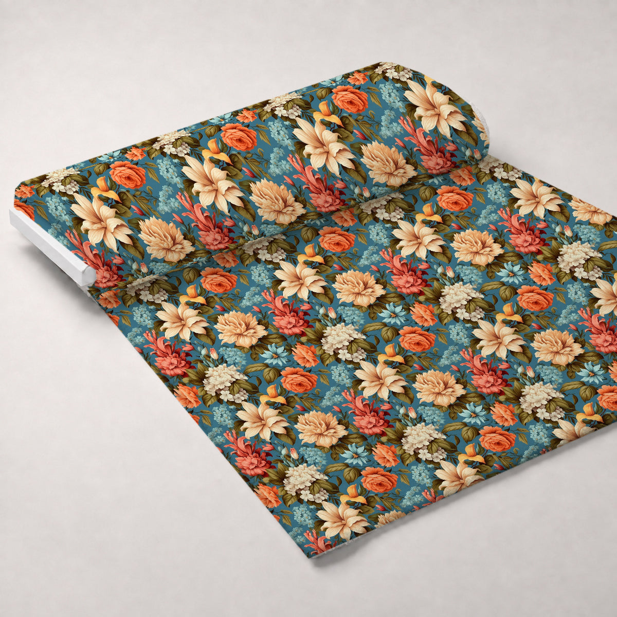 Antique Bouquet Pattern 5 Minky Fabric — plush minky unrolled bolt preview (mv-minky-v1:bolt)