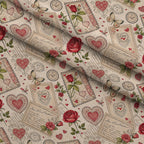 Antique Valentine Postcards Pattern 1 Minky Fabric — plush minky folded close-up preview (mv-minky-v1:lying)