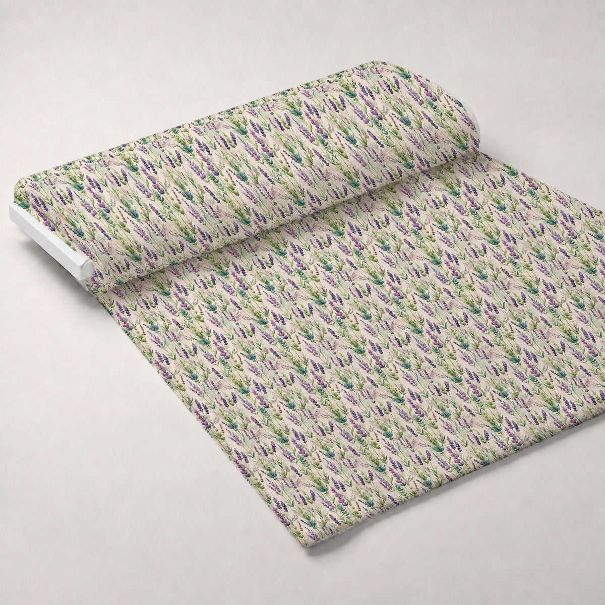 Art Nouveau Lavender Sprigs Pattern 1 Minky Fabric — plush minky unrolled bolt preview (mv-minky-v1:bolt)