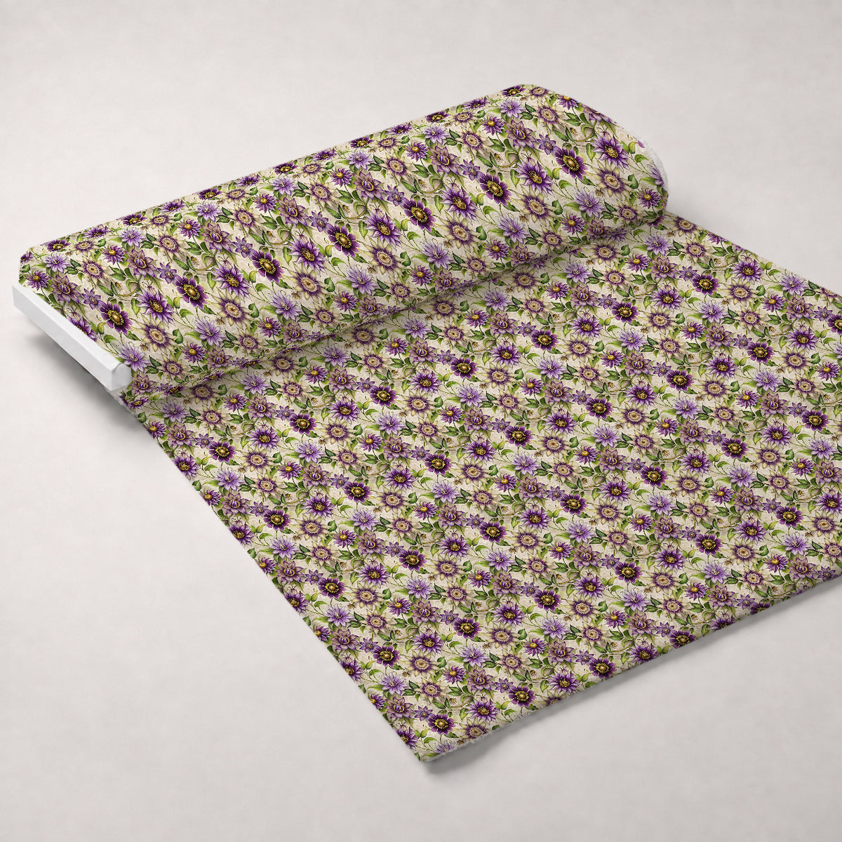 Art Nouveau Passionflowers Pattern 1 Minky Fabric — plush minky unrolled bolt preview (mv-minky-v1:bolt)