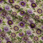 Art Nouveau Passionflowers Pattern 1 Minky Fabric — plush minky folded close-up preview (mv-minky-v1:lying)