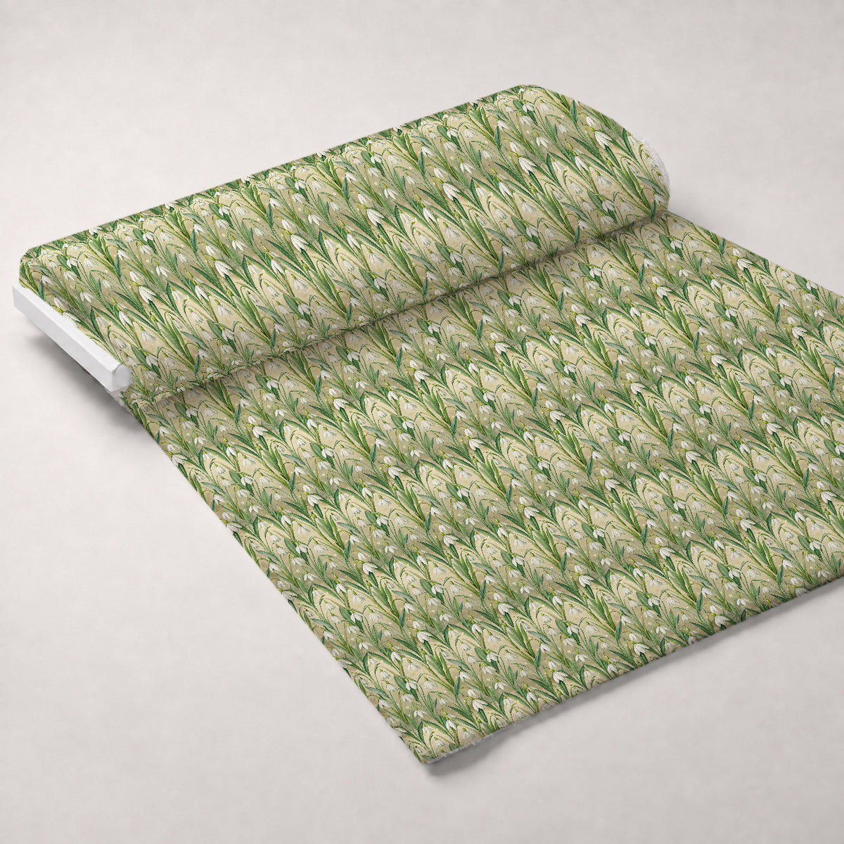 Art Nouveau Snowdrops Pattern 1 Minky Fabric — plush minky unrolled bolt preview (mv-minky-v1:bolt)