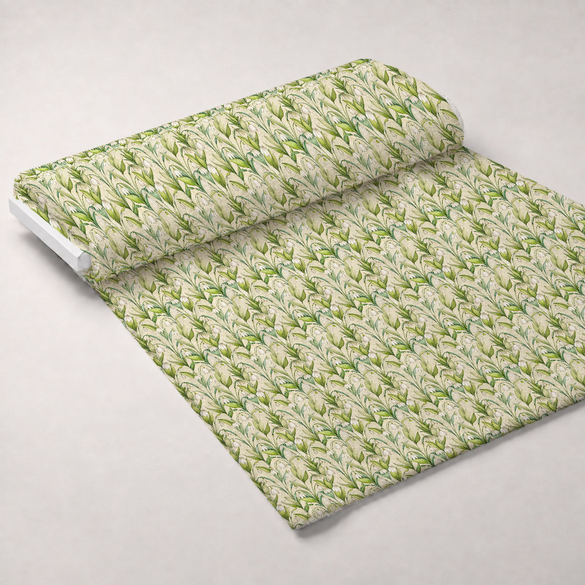 Art Nouveau Snowdrops Pattern 2 Minky Fabric — plush minky unrolled bolt preview (mv-minky-v1:bolt)