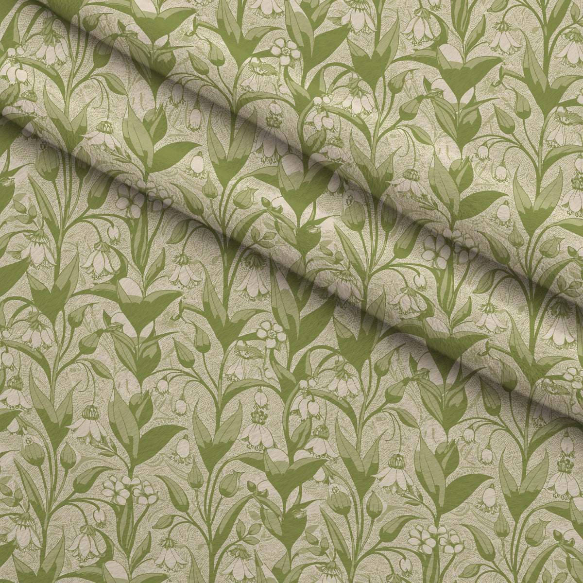 Art Nouveau Solomon Seals Pattern 1 Minky Fabric — plush minky folded close-up preview (mv-minky-v1:lying)