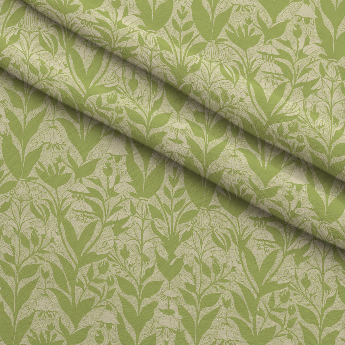 Art Nouveau Solomon Seals Pattern 2 Minky Fabric — plush minky folded close-up preview (mv-minky-v1:lying)