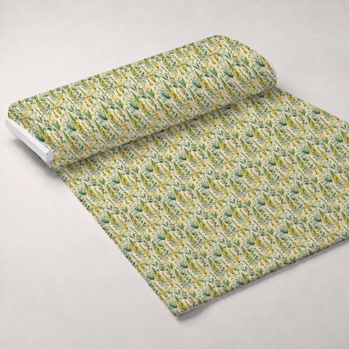 Art Nouveau Verbascum Flowers Pattern 1 Minky Fabric — plush minky unrolled bolt preview (mv-minky-v1:bolt)