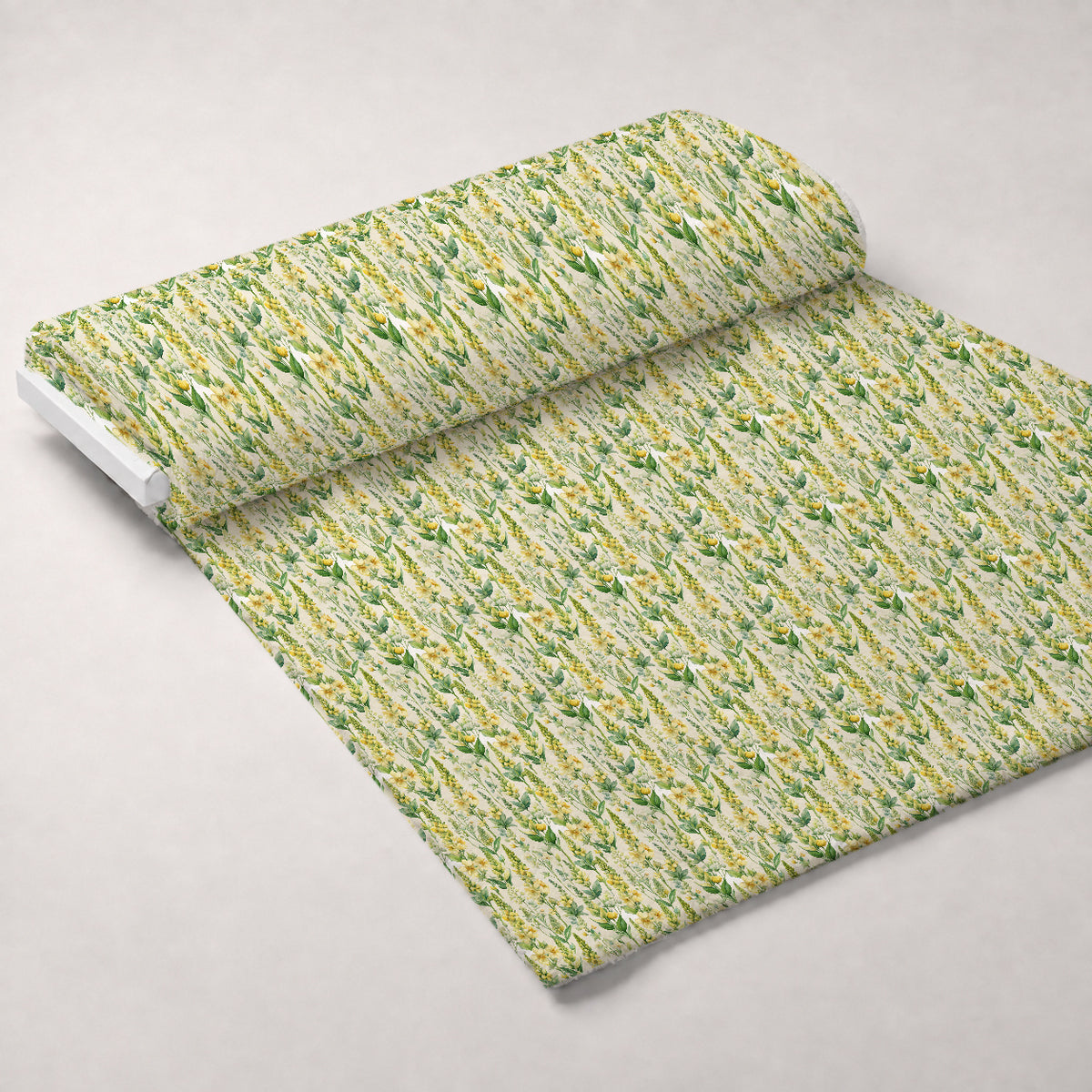 Art Nouveau Verbascum Flowers Pattern 2 Minky Fabric — plush minky unrolled bolt preview (mv-minky-v1:bolt)