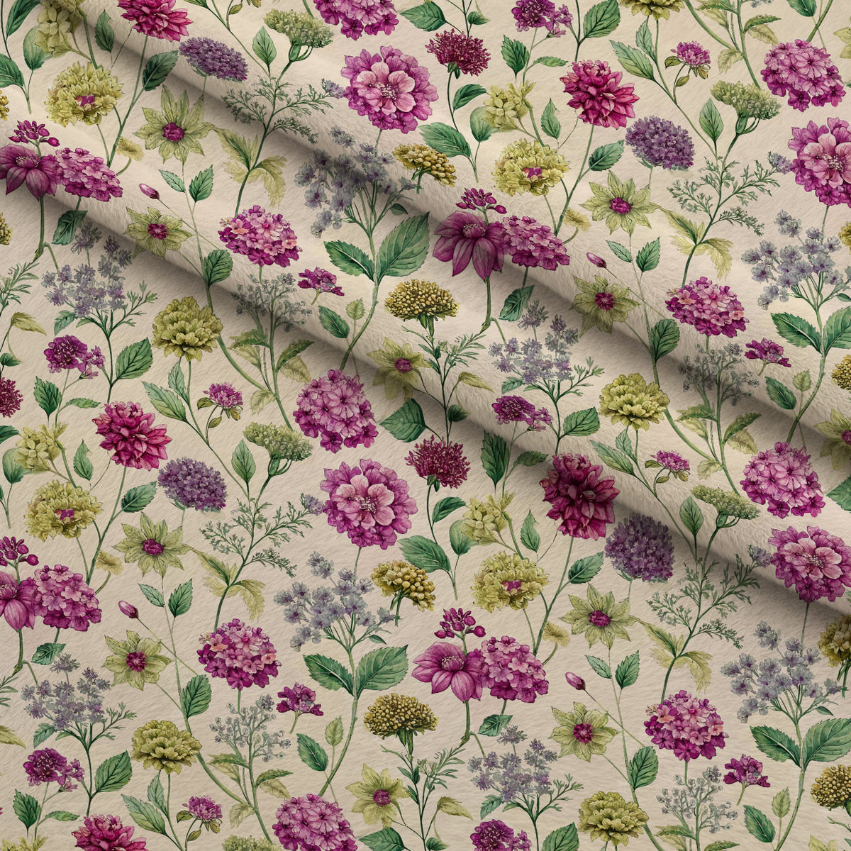 Art Nouveau Verbena Flowers Pattern 1 Minky Fabric — plush minky folded close-up preview (mv-minky-v1:lying)