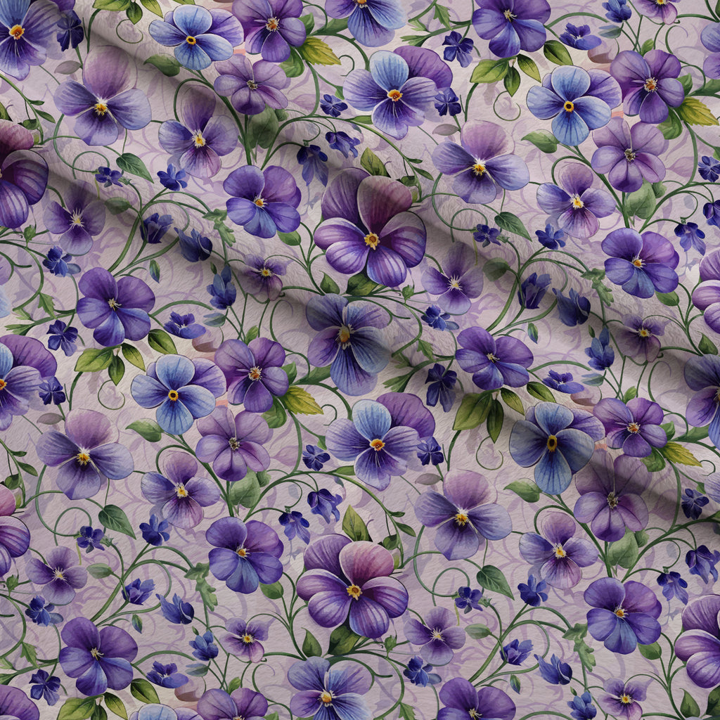 Art Nouveau Violets Pattern 1 Minky Fabric — plush minky folded close-up preview (mv-minky-v1:lying)