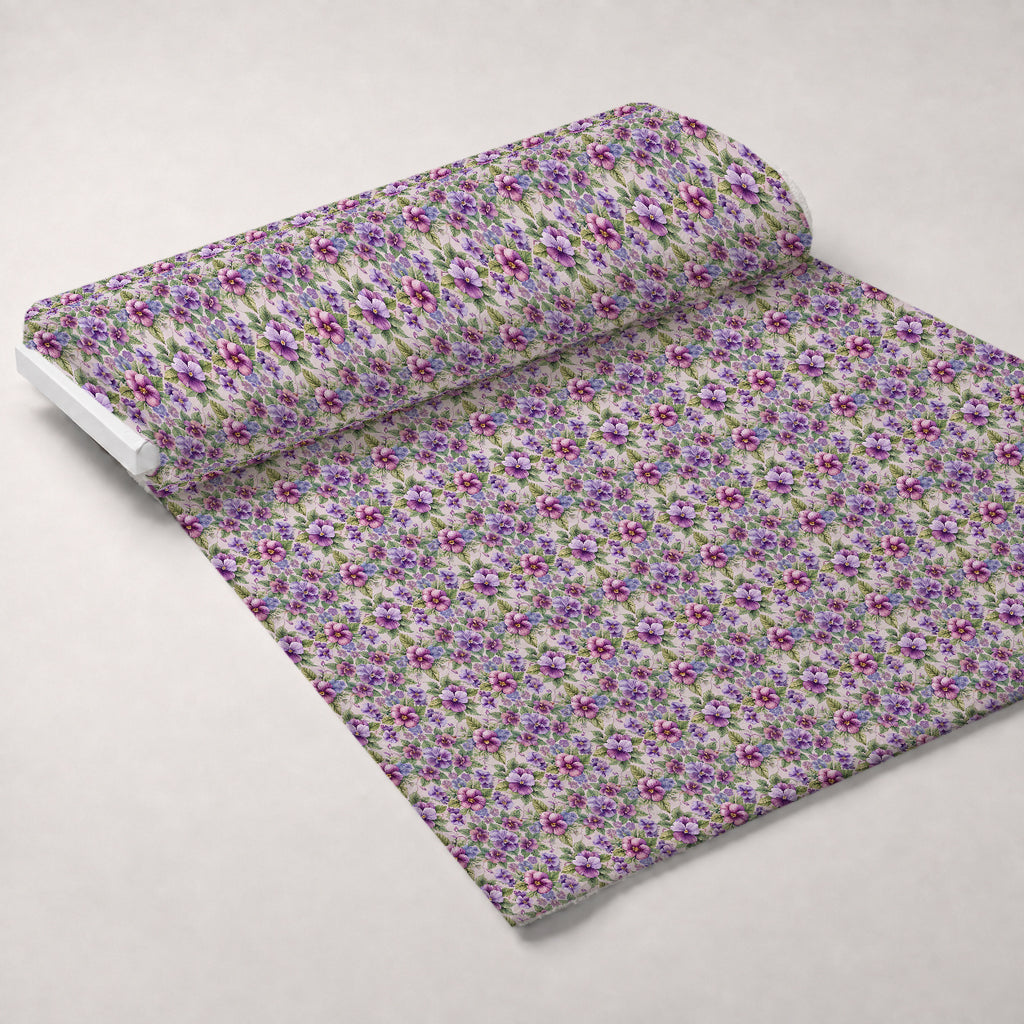 Art Nouveau Violets Pattern 2 Minky Fabric — plush minky unrolled bolt preview (mv-minky-v1:bolt)