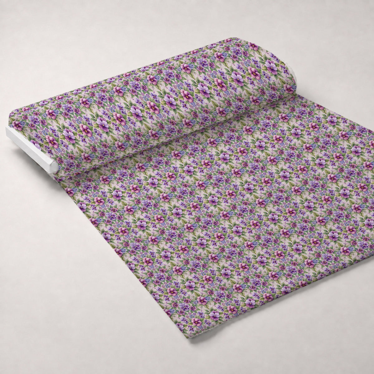 Art Nouveau Violets Pattern 2 Minky Fabric — plush minky unrolled bolt preview (mv-minky-v1:bolt)