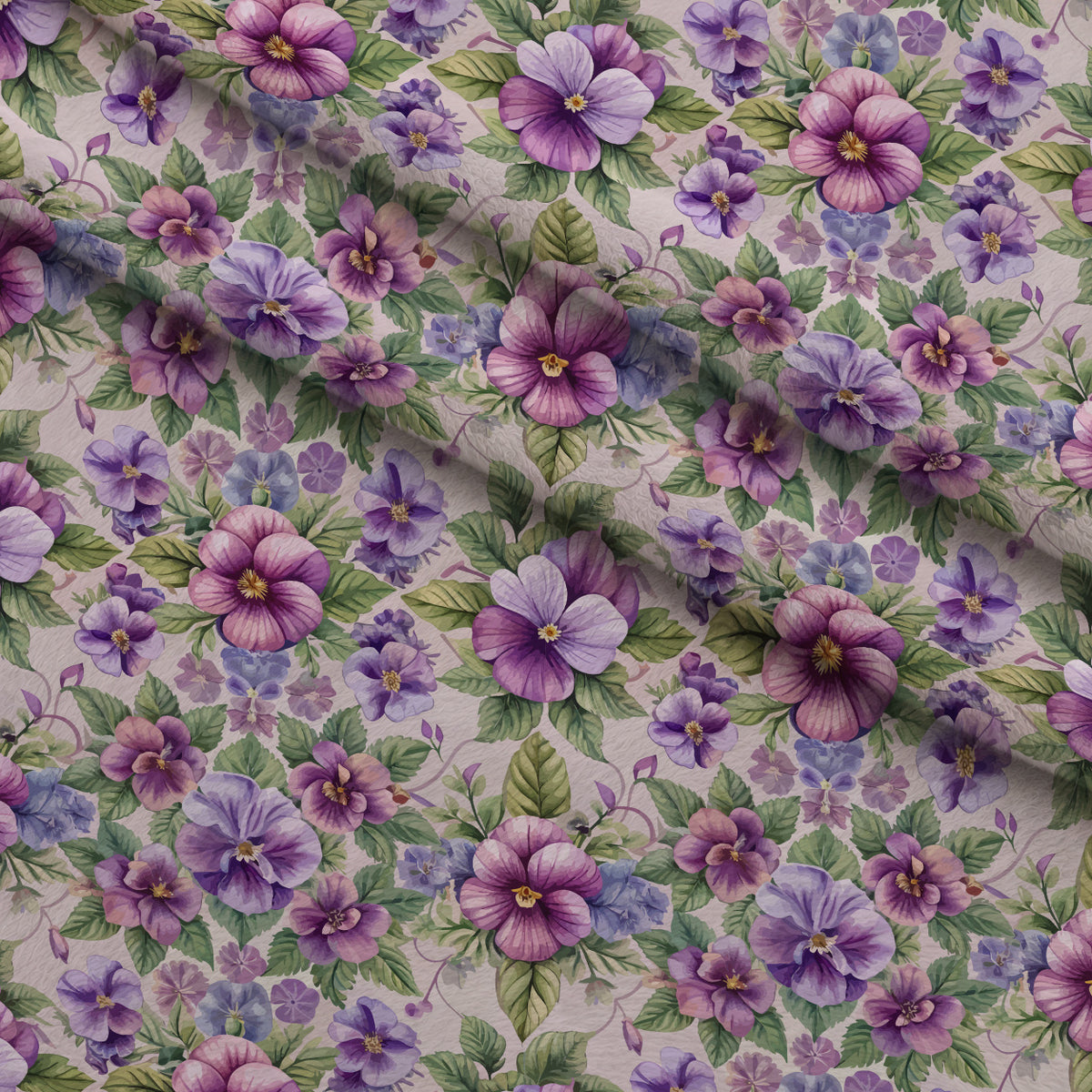 Art Nouveau Violets Pattern 2 Minky Fabric — plush minky folded close-up preview (mv-minky-v1:lying)