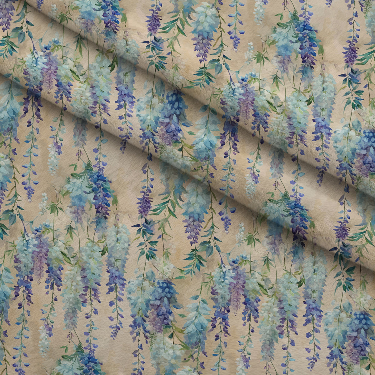 Art Nouveau Wisteria Vines Pattern 1 Minky Fabric — plush minky folded close-up preview (mv-minky-v1:lying)