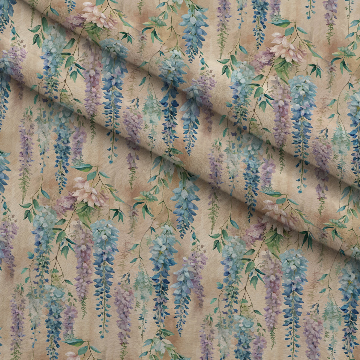Art Nouveau Wisteria Vines Pattern 2 Minky Fabric — plush minky folded close-up preview (mv-minky-v1:lying)