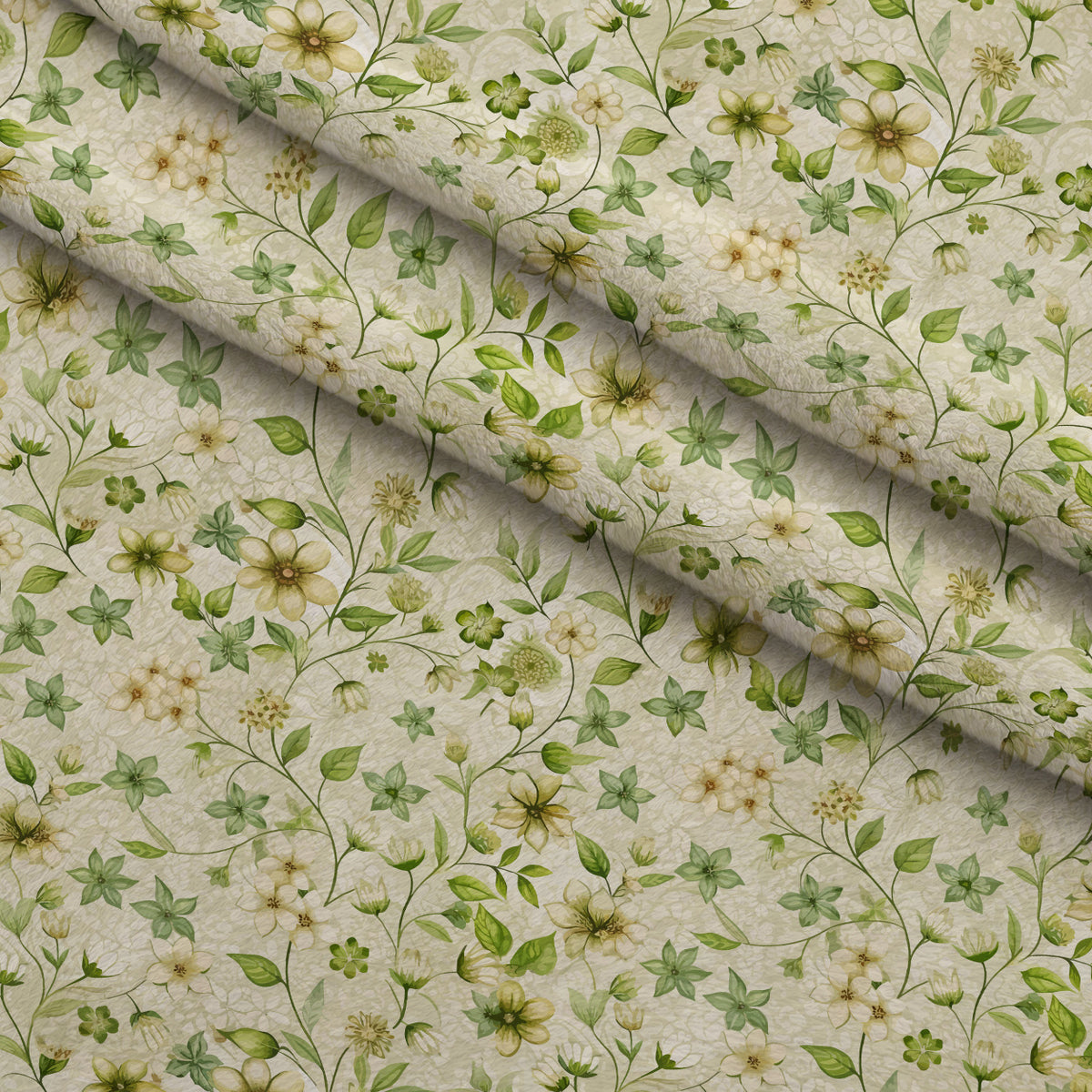 Art Nouveau Woodruff Flowers Pattern 1 Minky Fabric — plush minky folded close-up preview (mv-minky-v1:lying)