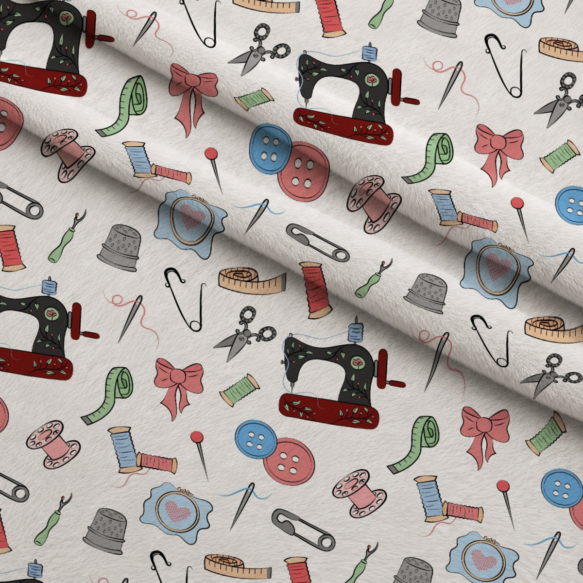 Assorted Sewing Pattern 2 Minky Fabric — plush minky folded close-up preview (mv-minky-v1:lying)