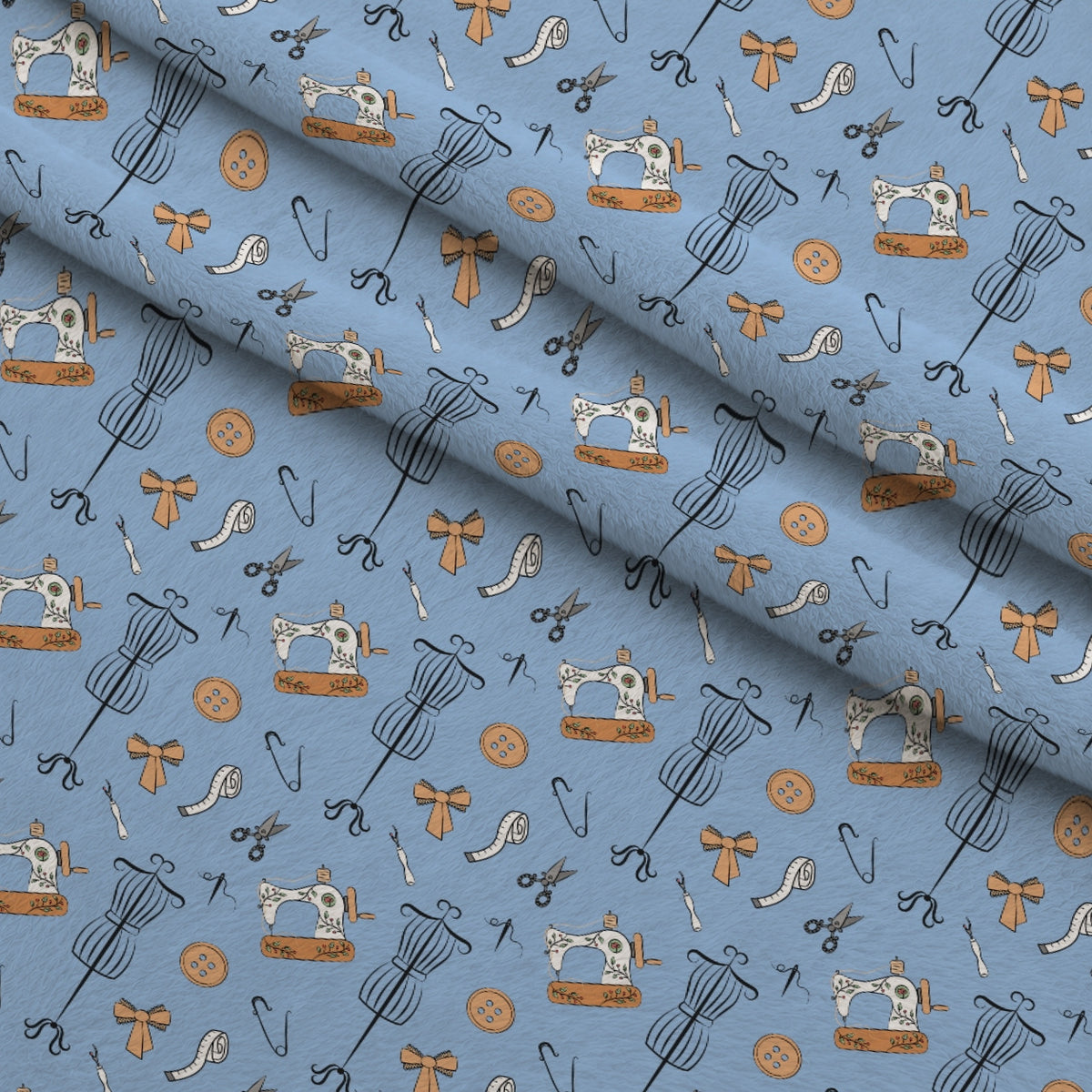 Assorted Sewing Pattern 3 Minky Fabric — plush minky folded close-up preview (mv-minky-v1:lying)