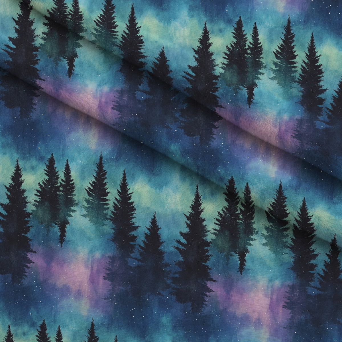 Aurora Pines Pattern 10 Minky Fabric — plush minky folded close-up preview (mv-minky-v1:lying)