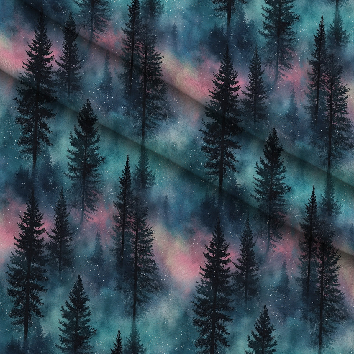 Aurora Pines Pattern 11 Minky Fabric — plush minky folded close-up preview (mv-minky-v1:lying)