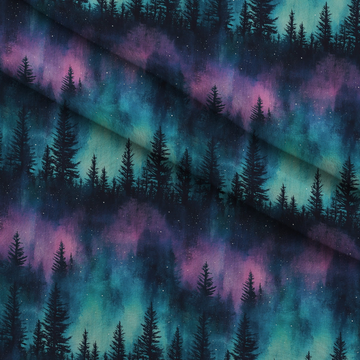 Aurora Pines Pattern 12 Minky Fabric — plush minky folded close-up preview (mv-minky-v1:lying)