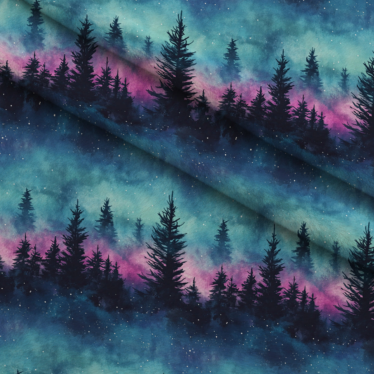 Aurora Pines Pattern 13 Minky Fabric — plush minky folded close-up preview (mv-minky-v1:lying)