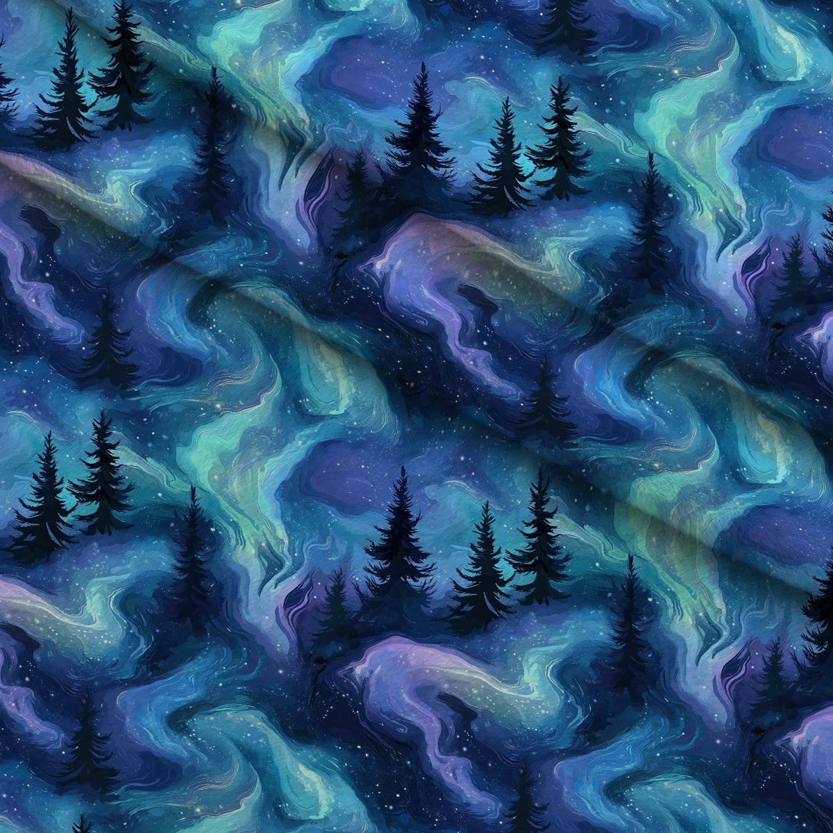 Aurora Pines Pattern 14 Minky Fabric — plush minky folded close-up preview (mv-minky-v1:lying)
