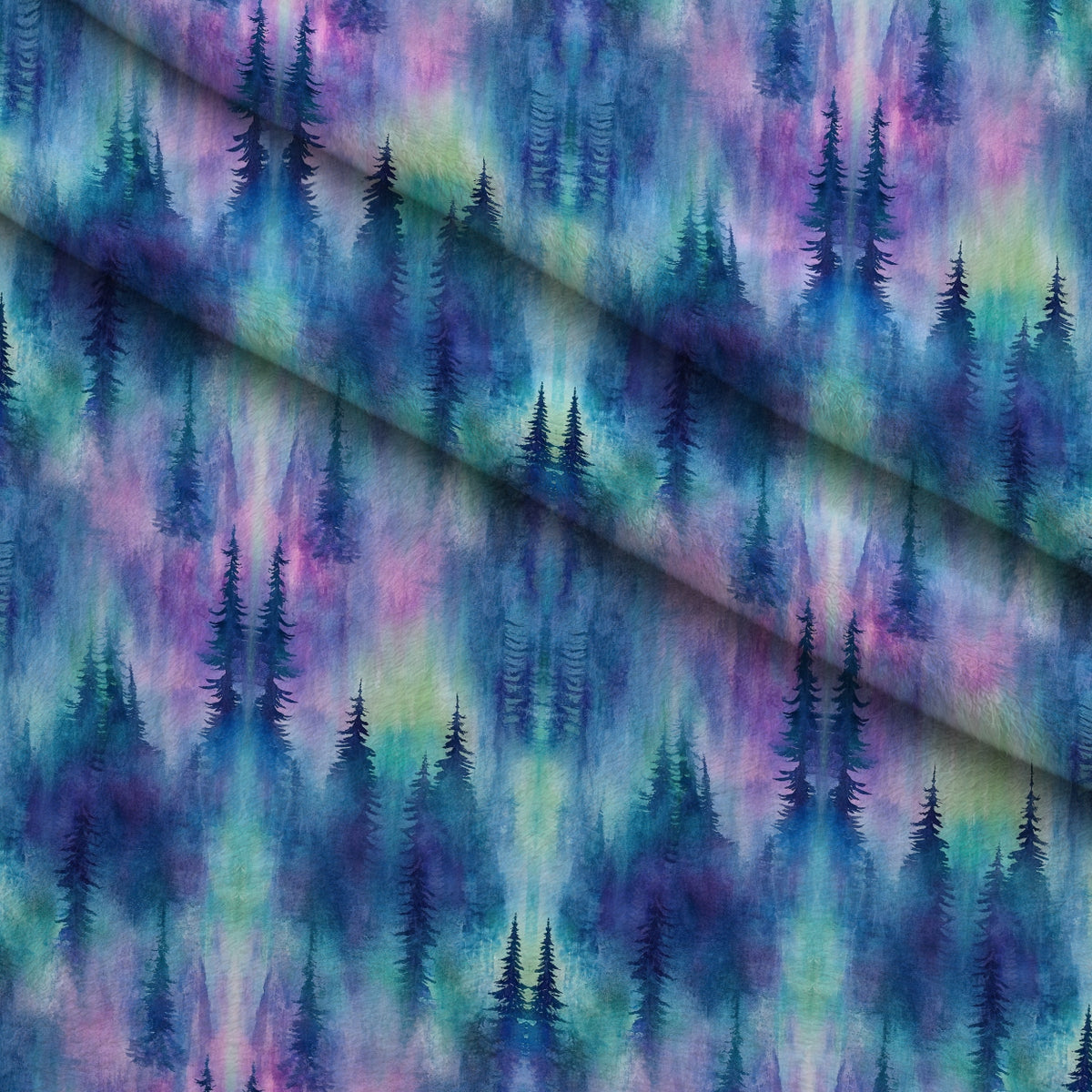 Aurora Pines Pattern 15 Minky Fabric — plush minky folded close-up preview (mv-minky-v1:lying)