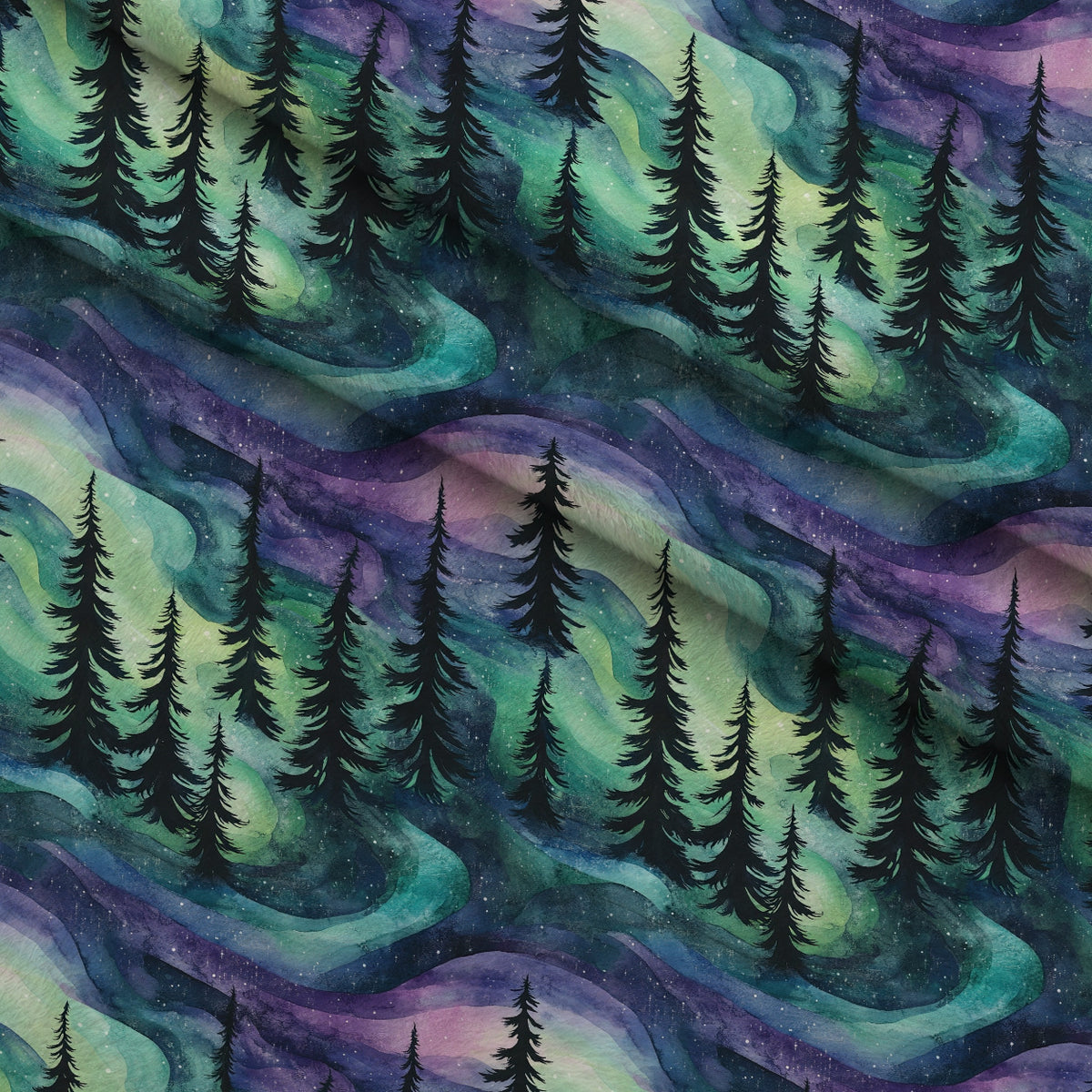 Aurora Pines Pattern 16 Minky Fabric — plush minky folded close-up preview (mv-minky-v1:lying)