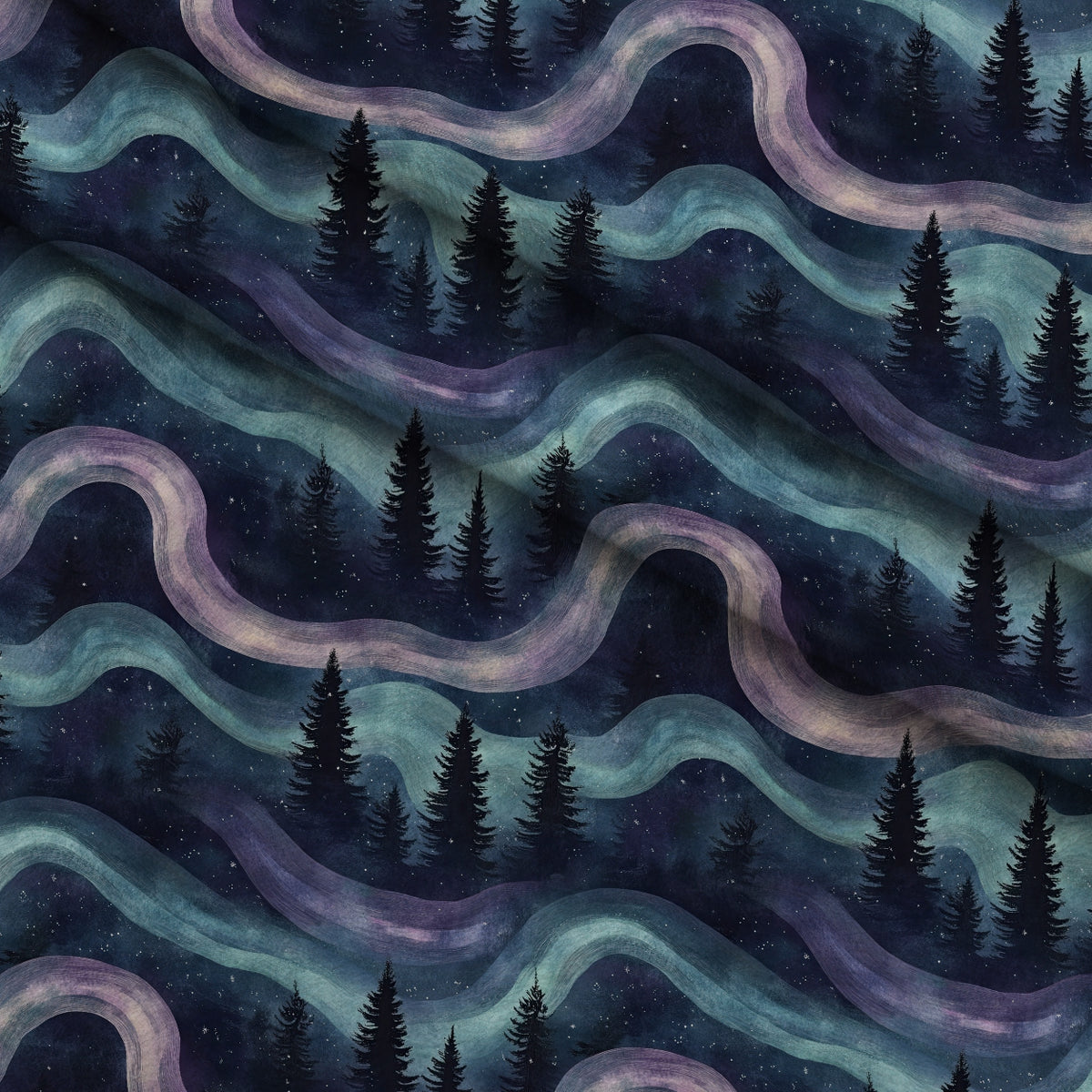 Aurora Pines Pattern 17 Minky Fabric — plush minky folded close-up preview (mv-minky-v1:lying)