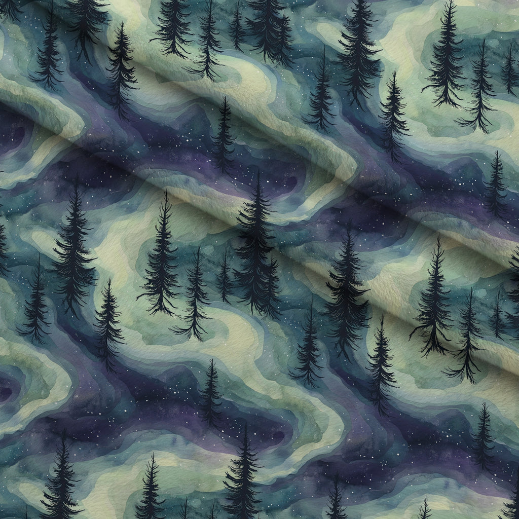 Aurora Pines Pattern 18 Minky Fabric — plush minky folded close-up preview (mv-minky-v1:lying)