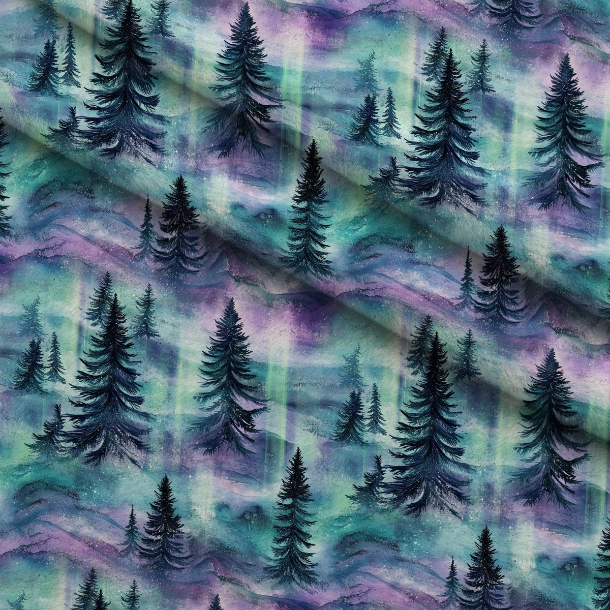 Aurora Pines Pattern 20 Minky Fabric — plush minky folded close-up preview (mv-minky-v1:lying)