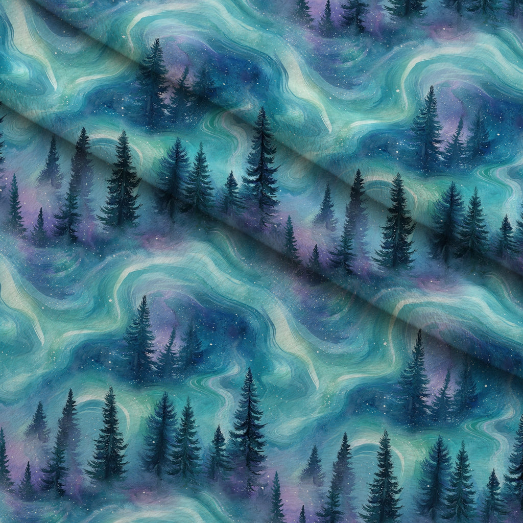 Aurora Pines Pattern 23 Minky Fabric — plush minky folded close-up preview (mv-minky-v1:lying)