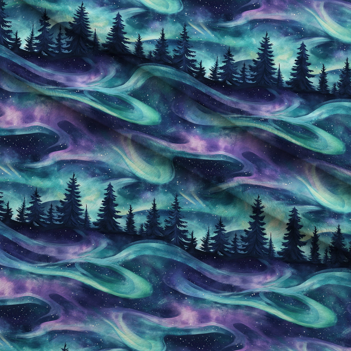 Aurora Pines Pattern 24 Minky Fabric — plush minky folded close-up preview (mv-minky-v1:lying)