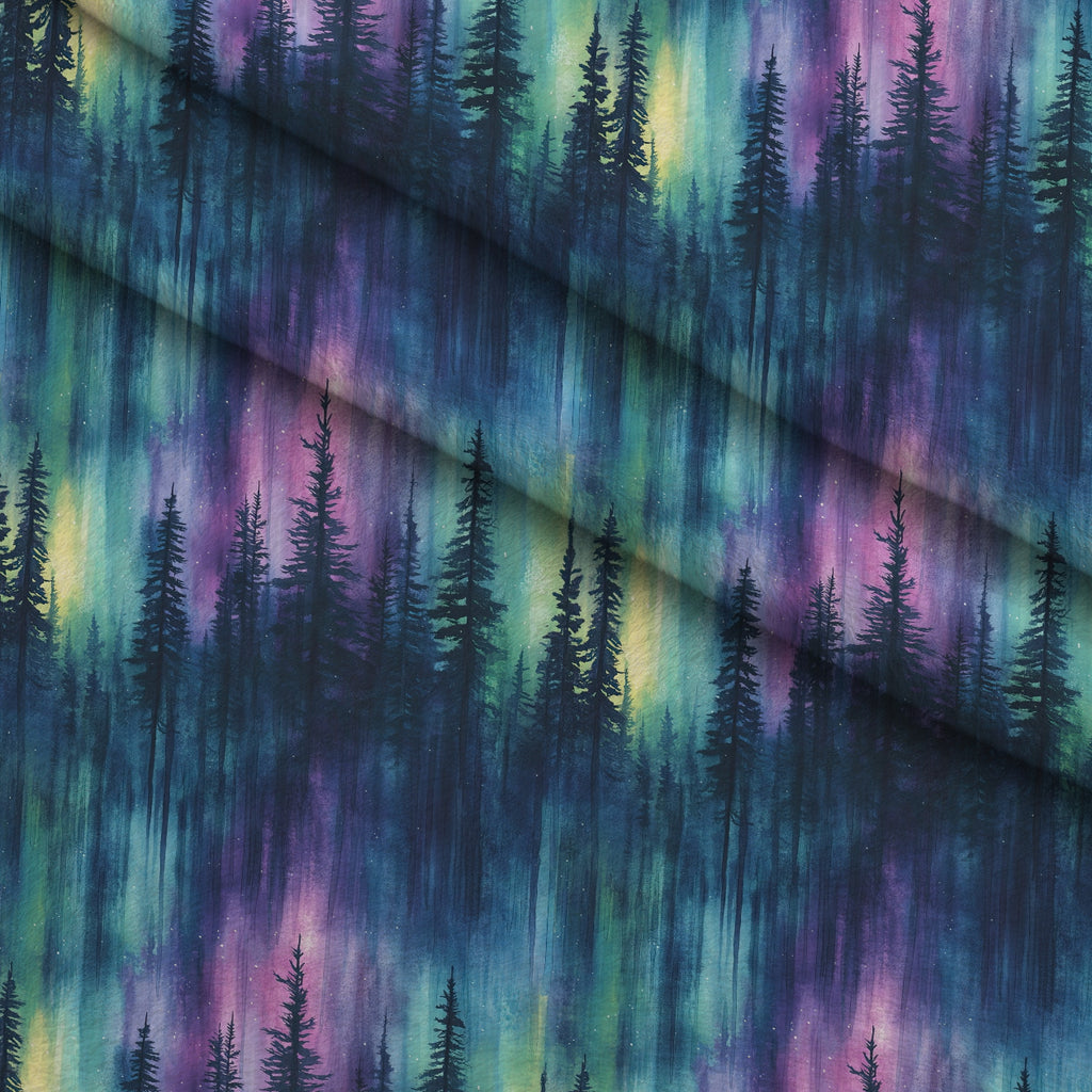 Aurora Pines Pattern 25 Minky Fabric — plush minky folded close-up preview (mv-minky-v1:lying)