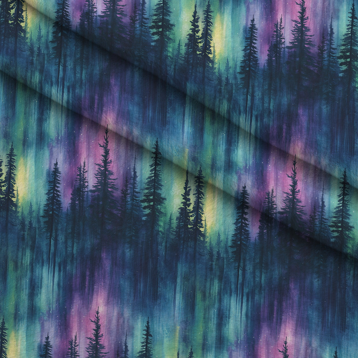 Aurora Pines Pattern 25 Minky Fabric — plush minky folded close-up preview (mv-minky-v1:lying)