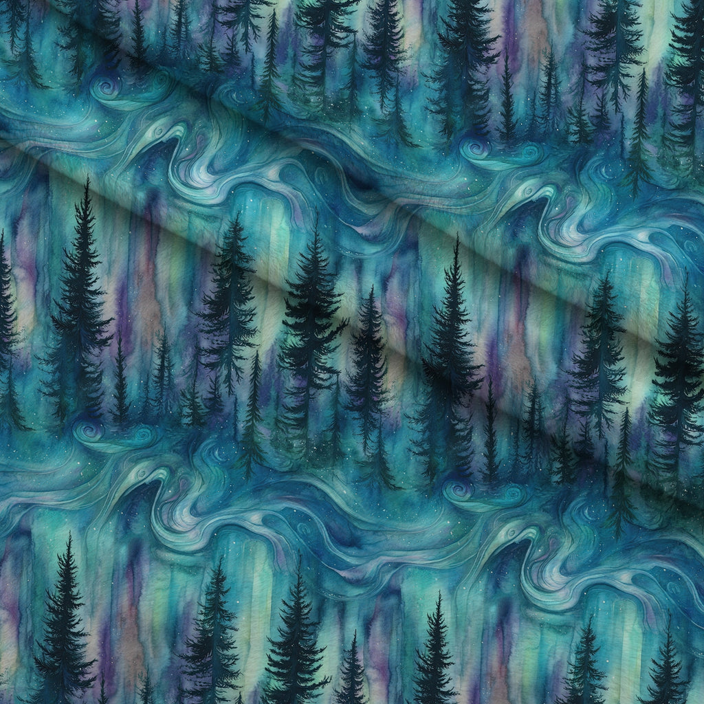 Aurora Pines Pattern 27 Minky Fabric — plush minky folded close-up preview (mv-minky-v1:lying)