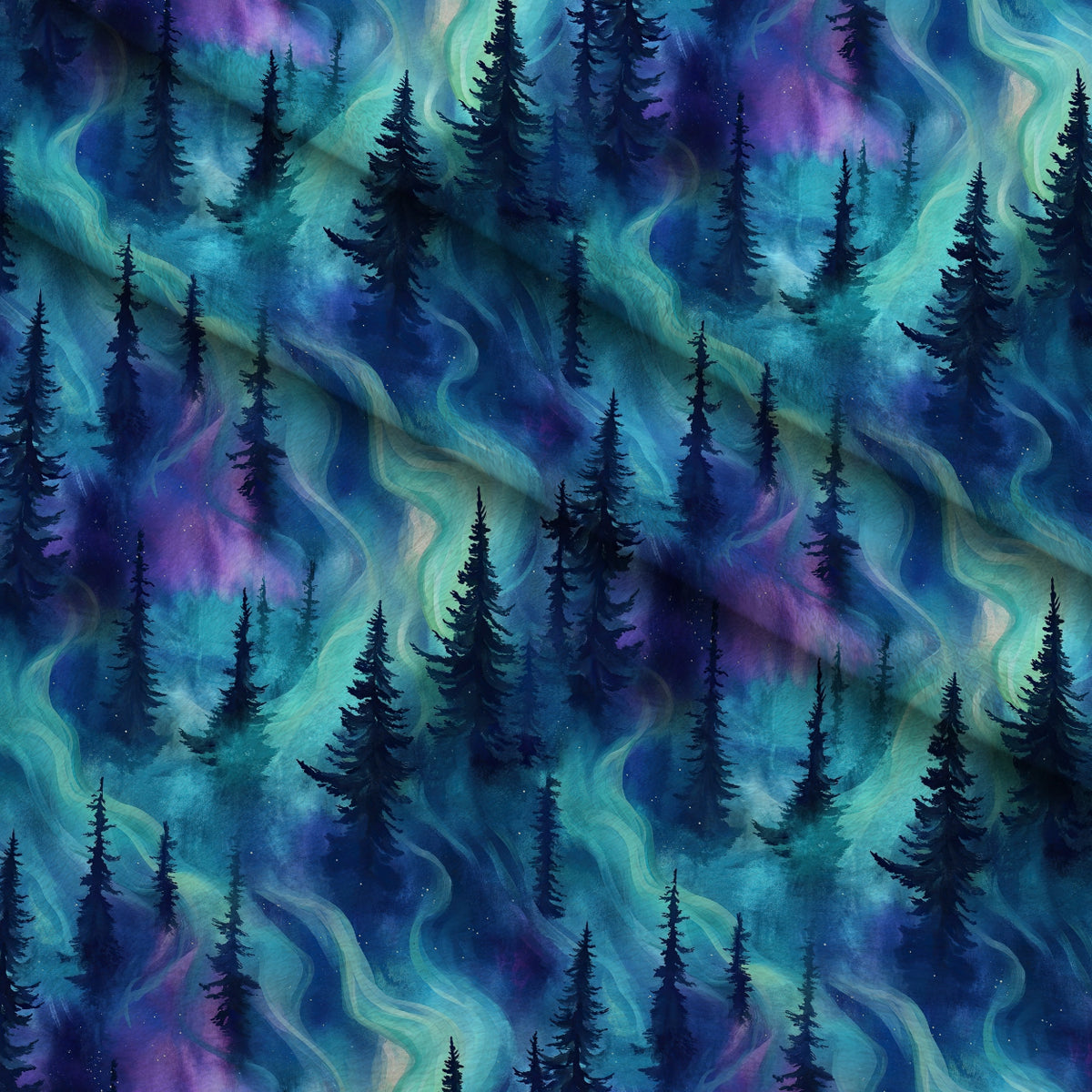 Aurora Pines Pattern 30 Minky Fabric — plush minky folded close-up preview (mv-minky-v1:lying)
