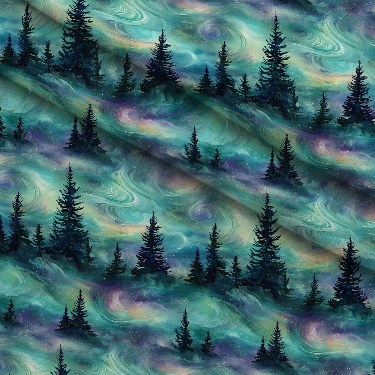 Aurora Pines Pattern 31 Minky Fabric — plush minky folded close-up preview (mv-minky-v1:lying)