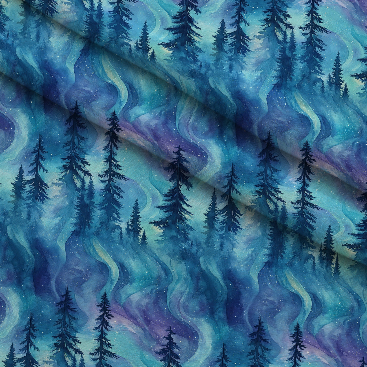Aurora Pines Pattern 4 Minky Fabric — plush minky folded close-up preview (mv-minky-v1:lying)